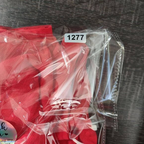 Dainty Hooligan Womens Tie Front Eyelit Top M Red Ruffle Sleeve Keyhole Romantic - Picture 10 of 10